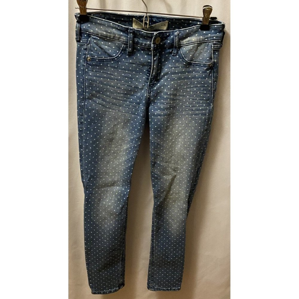 Abercrombie And Fitch New York Womens Size 0 25 X 25 Jeans Polka Dot Stretch